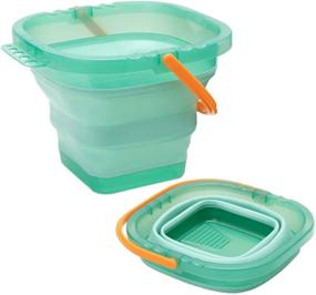 img 4 attached to 🎨 Foldable Collapsible Paint Brush Washer Cleaner: 0.8 Gal Turquoise Basin