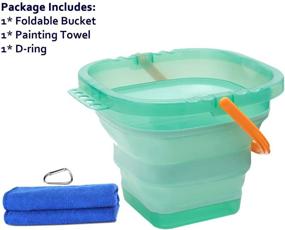 img 3 attached to 🎨 Foldable Collapsible Paint Brush Washer Cleaner: 0.8 Gal Turquoise Basin