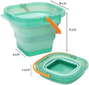 img 2 attached to 🎨 Foldable Collapsible Paint Brush Washer Cleaner: 0.8 Gal Turquoise Basin