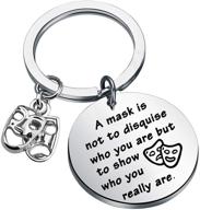 theatre gift: wsnang drama student keychain - a mask to reveal your true identity - theater jewelry for actors and actresses logo