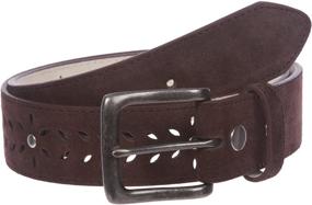 img 3 attached to 👩 Stylish Women's 1 1/2" Snap on Suede Perforated Studded Leather Belt - 38mm Width