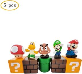 img 1 attached to 🎂 Set of 5 Mario Cake Toppers - Ideal for Mario-Themed Celebrations, Kids Birthday Parties, and Cake Decoration Supplies