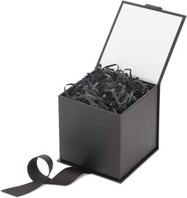 img 1 attached to 🎁 Small Gift Box with Lid - Hallmark Black Ribbon and Paper Fill