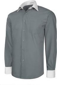 img 1 attached to Mens Dress Shirt Convertible Cuffs Men's Clothing