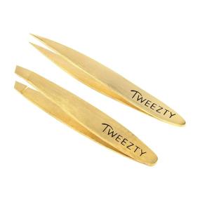 img 4 attached to 🌟 Convenient and Compact: Tweezty Tweezer Set with Mini Slant and Precision Tweezers - Ideal for Traveling and Grooming Eyebrows & Ingrown Hair - Stylish Gold Tweezers Kit with Travel Case