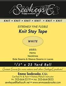 img 2 attached to 🧵 White - 1/2-inch Fusible Knit Stay Tape - 0.5 X 25 Yards SewkeysE Extremely Fine Knit Interfacing - Sold by The 25 Yard Roll (KST-01) M494.09