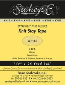 img 1 attached to 🧵 White - 1/2-inch Fusible Knit Stay Tape - 0.5 X 25 Yards SewkeysE Extremely Fine Knit Interfacing - Sold by The 25 Yard Roll (KST-01) M494.09