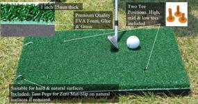 img 3 attached to 🏌️ Golf Hitting Mat by SLOT IT GOLF - Two-Layered, Anti-Slip for Dirt & Hard Surfaces - 17.5" x 13.5" - Premium Nylon Grass, EVA Foam & Steel Pegs - Zero Mat-Slip at Impact