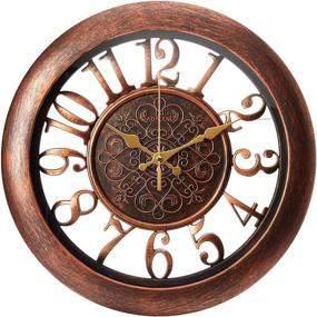 img 3 attached to 🕒 Adalene Wall Clocks - Battery Operated, Non-Ticking & Silent Quartz Movement - Vintage Rustic Clocks for Living Room Decoration, Kitchen, Bedroom, Bathroom - Modern Retro, Large Decorative Wall Clock