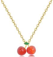 carnelian crystal cherry necklace girls logo