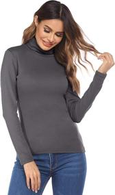 img 3 attached to 👚 UNibelle Women's Turtleneck Shirt: Stylish & Cozy Slim Fit Long Sleeve Pullover Top