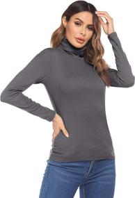 img 2 attached to 👚 UNibelle Women's Turtleneck Shirt: Stylish & Cozy Slim Fit Long Sleeve Pullover Top