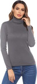 img 4 attached to 👚 UNibelle Women's Turtleneck Shirt: Stylish & Cozy Slim Fit Long Sleeve Pullover Top