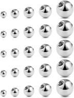 🔍 improved seo: prjndjw 25pcs 14g surgical steel balls for industrial barbell tongue nipple belly button piercing rings - externally threaded parts in 3mm-8mm sizes logo