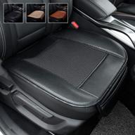 suninbox car seat covers - ice silk cushion pad mat with carbonized leather, ventilated breathable comfort, anti-skid interior protection, four seasons general use (black) logo