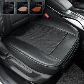 img 4 attached to Suninbox Car Seat Covers - Ice Silk Cushion Pad Mat with Carbonized Leather, Ventilated Breathable Comfort, Anti-Skid Interior Protection, Four Seasons General Use (Black)