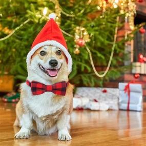 img 3 attached to 🐾 Stylish & Festive Dog Bandana Collar Set: Malier Christmas Plaid Pattern Scarf for Cats, Dogs & Pets