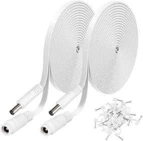 img 4 attached to 🔌 20ft DC Power Extension Cable 2 Pack 2.1mm x 5.5mm Compatible with 12V DC Adapter Cord for CCTV IP Camera, LED, Car - White