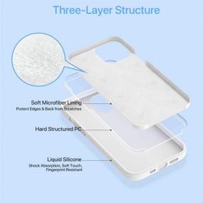 img 2 attached to 📱 MIRACASE iPhone 12 Pro Case 6.1 inch (2020) - Creamy White, Liquid Silicone Gel Rubber Full Body Protection, Shockproof & Drop Protection Case