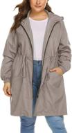 π§₯ in'voland women's plus size long raincoat - lightweight hooded windbreaker waterproof jacket with pockets logo