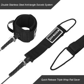 img 2 attached to 🏄 Premium Coiled WOOWAVE SUP Leash for Stay on Board Surfing and Stand Up Paddle Boarding - Waterproof Wallet/Phone Case Included - 8/10 feet