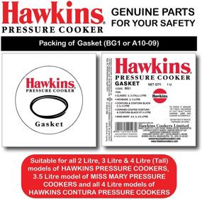 img 2 attached to Hawkins A10-09 Gasket Sealing Ring: Ideal for 2-4 Liter Pressure Cookers in Black