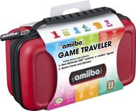 🎮 red nintendo 3ds amiibo case - officially licensed, deluxe traveler for storage, display, and carrying logo