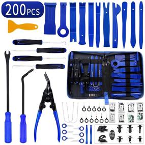 img 4 attached to Wetado Trim Removal Tool Kit - 200PCS Auto Removal Kit for Car/Trim/Panel/Door/Audio, Plastic Panel Fastener Removal Tool, Auto Clip Pliers - Blue+Orange (200PCS)