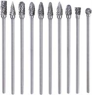 premium quality bestgle 10pcs 3mm shank tungsten carbide double cut rotary burr die 🔥 grinder bits for efficient carving and grinding - fits dremel rotary tool, long 100mm shank length logo