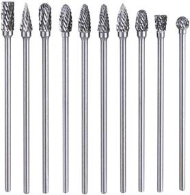 img 4 attached to Premium Quality Bestgle 10pcs 3mm Shank Tungsten Carbide Double Cut Rotary Burr Die 🔥 Grinder Bits for Efficient Carving and Grinding - Fits Dremel Rotary Tool, Long 100mm Shank Length