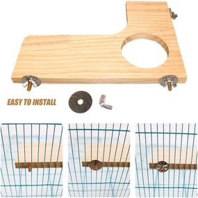 img 2 attached to 🌳 Natural Wooden L-Shaped Platform for Squirrels, Gerbils, Chinchillas, and Dwarf Hamsters - Set of 3 Pieces - Ideal Cage Accessories for Hamster and Chinchilla, Also Suited for Birds and Parrots' Activity Playground