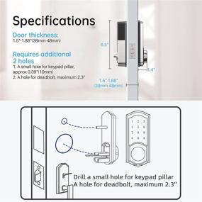img 1 attached to 🔒 SMONET Keyless Entry Door Lock with Smart Deadbolt, Bluetooth Electronic Front Door Keypad, Touchscreen Digital, Remote Share Codes, Send ekeys, Free APP, Easy to Install for Home, Apartment