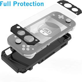 img 3 attached to 🎮 HEYSTOP Soft TPU Protective Case for Nintendo Switch Lite with Tempered Glass Protector and Thumb Stick Caps - Black