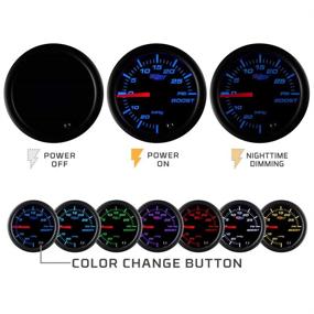 img 2 attached to 🌈 GlowShift Tinted 7 Color 10,000 RPM Tachometer Gauge - Ideal for 1 - 10 Cylinder Gas Powered Engines - Equipped with a Built-in Shift Light - Dashboard Mount - Black Dial - Smoked Lens - 3-3/4" 95mm