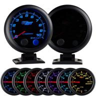 🌈 glowshift tinted 7 color 10,000 rpm tachometer gauge - ideal for 1 - 10 cylinder gas powered engines - equipped with a built-in shift light - dashboard mount - black dial - smoked lens - 3-3/4" 95mm logo