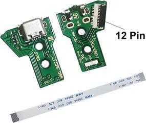 img 1 attached to ⚡️ Rinbers USB Charging Port Charger Socket Circuit Board JDS-050 FJDS-055 for Sony PlayStation PS4 Controller with 12 Pin Cable - 5th Generation