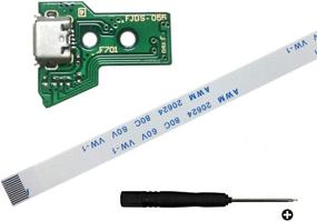 img 4 attached to ⚡️ Rinbers USB Charging Port Charger Socket Circuit Board JDS-050 FJDS-055 for Sony PlayStation PS4 Controller with 12 Pin Cable - 5th Generation