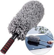 🚗 portable microfiber car duster brush: ideal for exterior and interior cleaning with long, unbreakable retractable handle logo