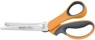 fiskars softgrip pinking shears with 8 inch blade (98987097j), comfortable softgrip handle logo