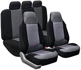 img 2 attached to FH Group FB107GRAY115 Seat Cover (Premium Fabric Full Set Airbag Compatible Gray)