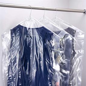 img 1 attached to 👕 Premium Clear 45-inch Dry Cleaning Laundry Garment Cover Bags by Hangerworld - Protect Clothes with 80 Gauge Polyethylene