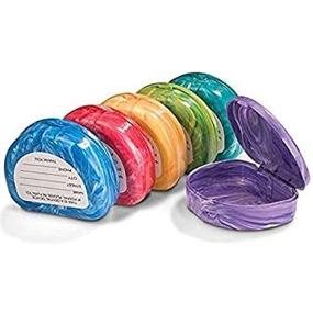img 1 attached to Set of 3 Marble Retainer Cases with Labels (colors may vary)