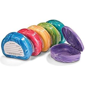 img 4 attached to Set of 3 Marble Retainer Cases with Labels (colors may vary)