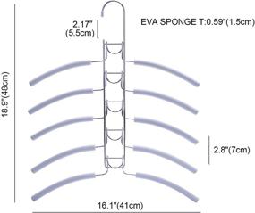 img 2 attached to 👕 Nature Smile 2-пакета 5 в 1 Анти-скользящих Многослойных Вешалок для свитеров, Металлические прочные Организаторы для хранения белых рубашек сэкономят пространство, цвет светло-серый.