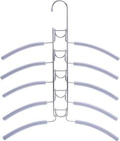 img 4 attached to 👕 Nature Smile 2-пакета 5 в 1 Анти-скользящих Многослойных Вешалок для свитеров, Металлические прочные Организаторы для хранения белых рубашек сэкономят пространство, цвет светло-серый.