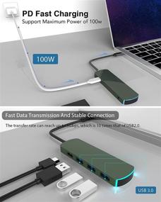 img 1 attached to Ultimate USB-C Laptop Docking Station: 6-in-1 Triple Display Adapter for MacBook & Windows (HDMI VGA PD3.0 SD TF Reader Ethernet 4 USB Ports)
