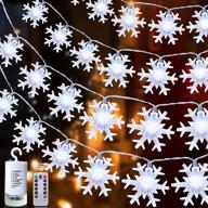 🎄 illuminate your holiday décor with turnmeon 100led 33ft christmas snowflake string lights – timer, remote, and 8 modes included! логотип