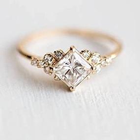 img 2 attached to 💍 Pikul Giftshop Dazzling Princess Cut White Sapphire 18K Rose Gold Ring - Elegant Wedding Jewelry, Size 6-10 (Ring Size 7)