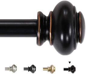 img 4 attached to 🏮 H.VERSAILTEX Adjustable Decorative Window Curtain Rod Set - Classic Finials, 28-48 Inches, Black & Antique Bronze
