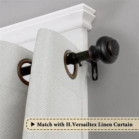 img 3 attached to 🏮 H.VERSAILTEX Adjustable Decorative Window Curtain Rod Set - Classic Finials, 28-48 Inches, Black & Antique Bronze